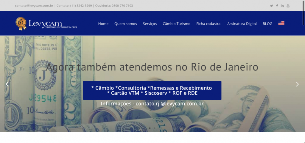 Levycam novo site em Elementor