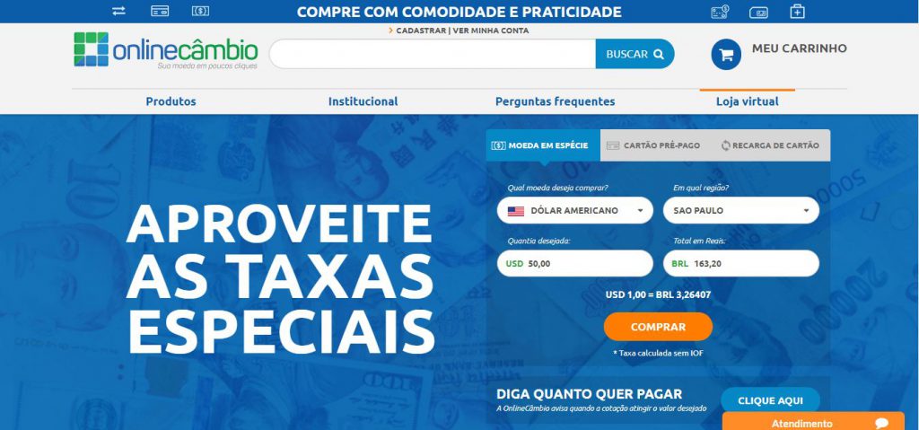 OnlineCâmbio | Comprar Dólar e Outras Moedas com a Melhor Taxa