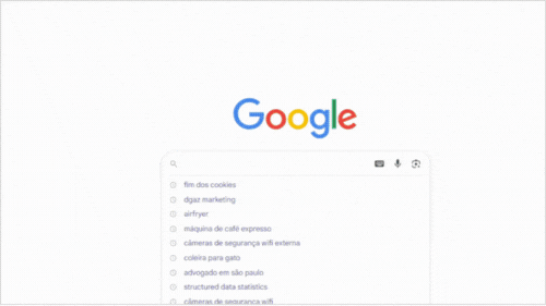 Gravação de tela do Google com uma pesquisa