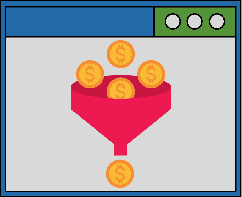 Webpage com funil de vendas