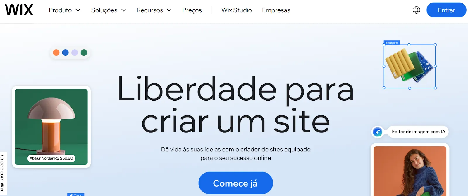 Exemplo de criador de site com IA