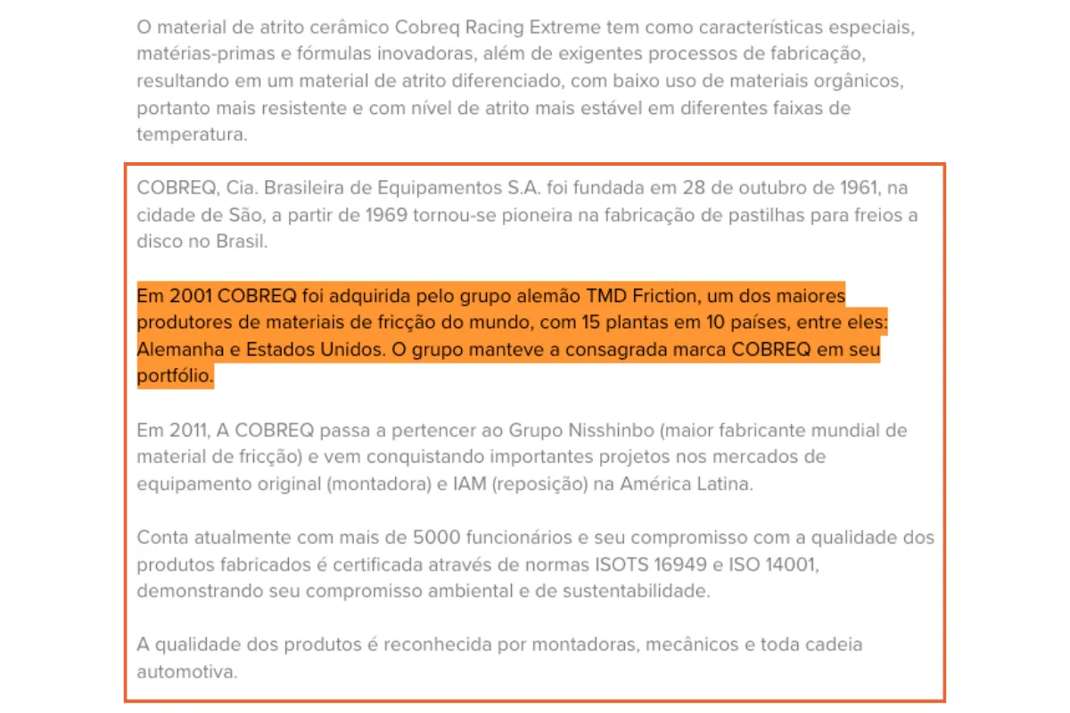 Exemplo de página de produto