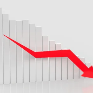 Gráfico com dados decrescentes